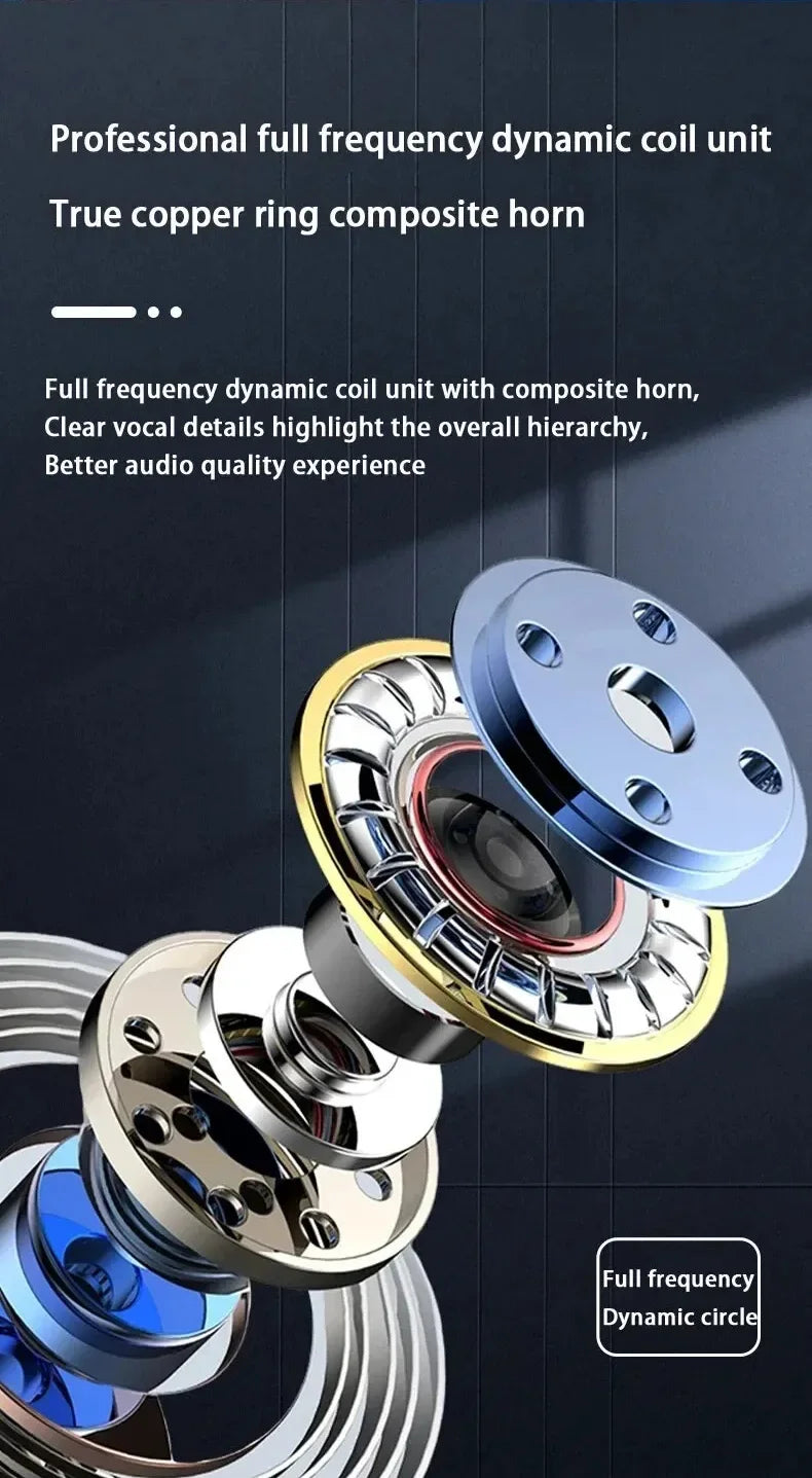 TWS Wireless Earbuds with Ear Hook – Sports HiFi Stereo Waterproof Headphones with Mic