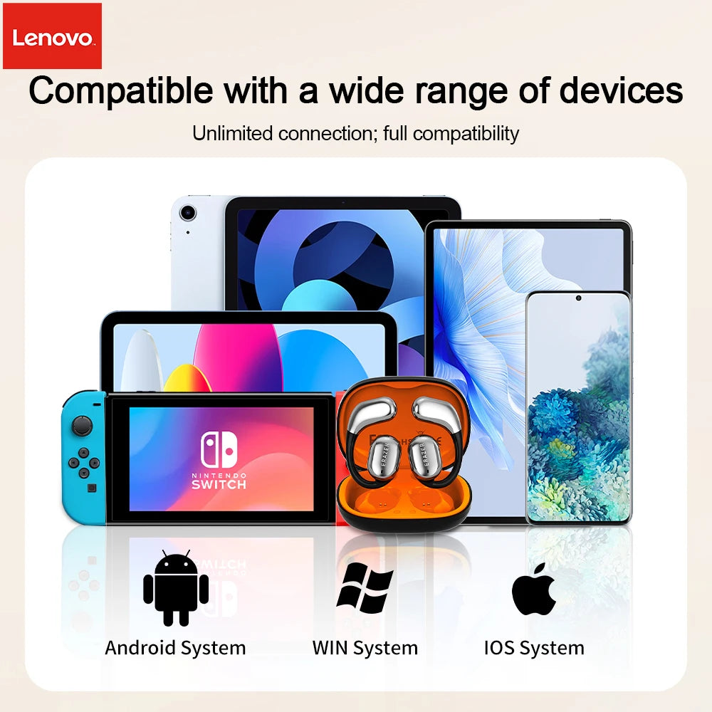 Lenovo QT02 AI Translation Wireless Earbuds with Touchscreen Charging Case