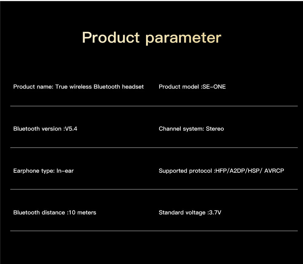 SE-ONE Smart Headphones LED Full-color Slide Touch Screen Support APP Information Receiving Wireless TWS Earbuds 300mAh
