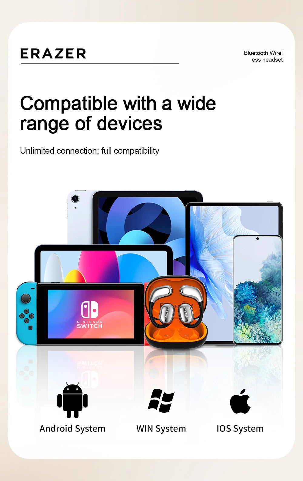 Lenovo QT02 AI Translation Wireless Earbuds with Touchscreen Charging Case