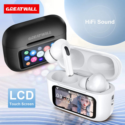 Choice GREATWALL Airs Pro Wireless Bluetooth Earphones ANC Noise Reduction Waterproof HiFi HD Call Earbuds Touch Control Headset