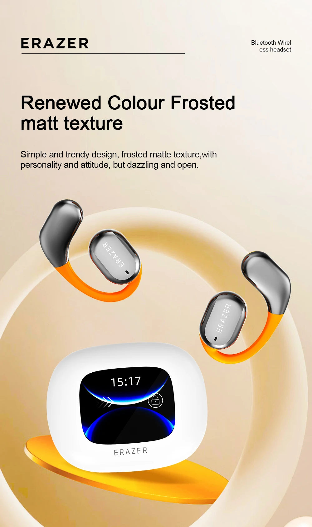 Lenovo QT02 AI Translation Wireless Earbuds with Touchscreen Charging Case