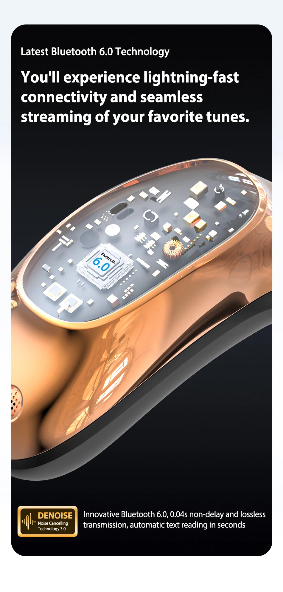 HTC NE35 Bluetooth V6.0 AI Translation Earphones OWS Sport Headphone Noise Reduction Calls Wireless Headphone Longlife HD Bass