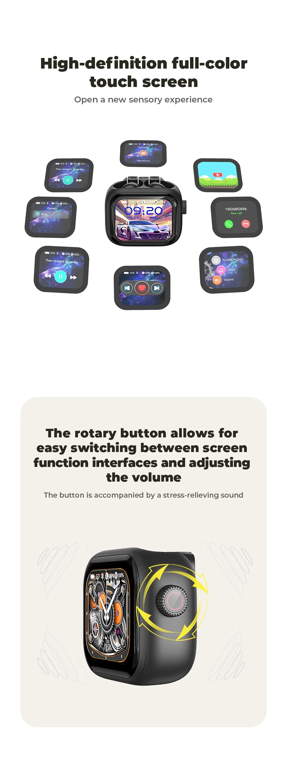 HTC NE40 TWS Bluetooth 6.0 Earbuds with AI Translator & Noise Reduction Mic