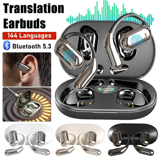 3-in-1 AI Translation Earbuds | Real-Time Translator, 144 Languages