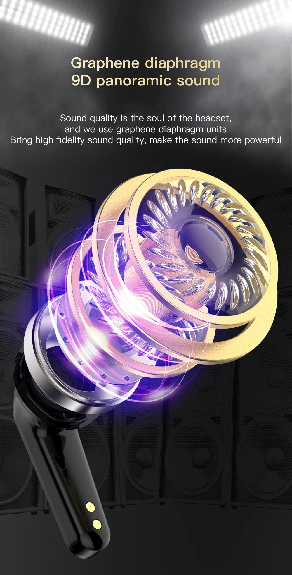 SE-ONE Smart Headphones LED Full-color Slide Touch Screen Support APP Information Receiving Wireless TWS Earbuds 300mAh