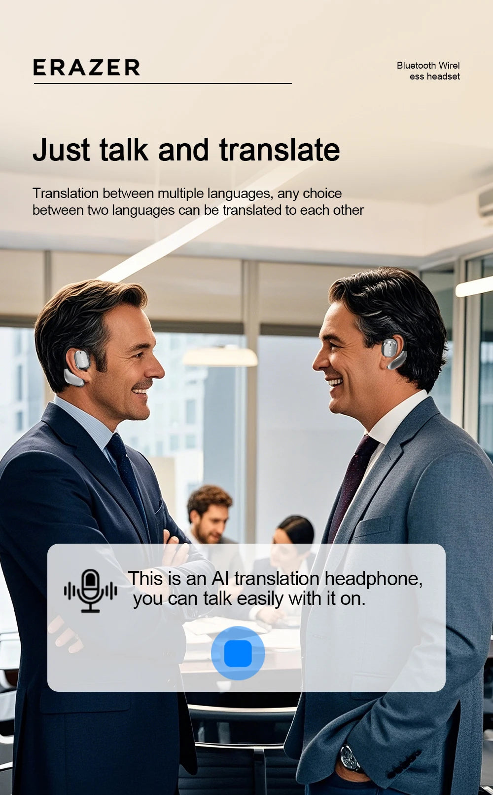 Lenovo QT02 AI Translation Wireless Earbuds with Touchscreen Charging Case