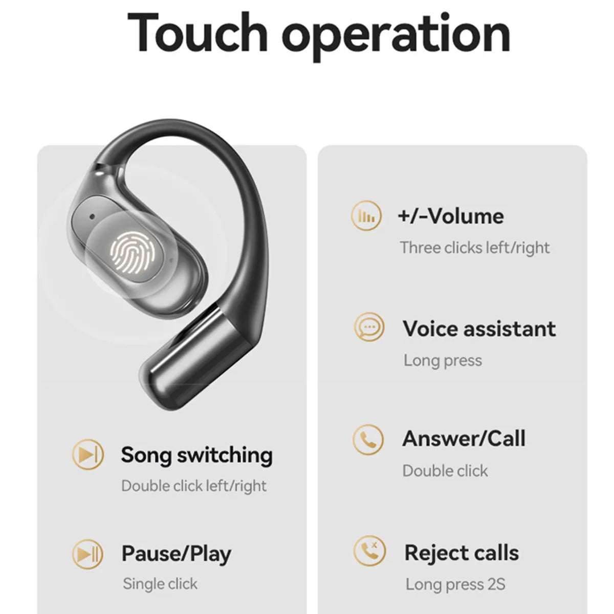 AI Real Time Translation Earbuds Portable Smart Touch Headphones Wireless Bluetooth Noise Headphones Translation 144 languages