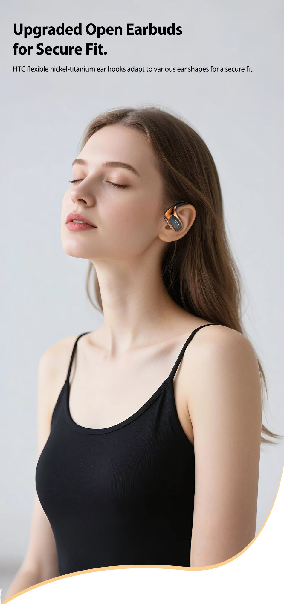 HTC NE35 Bluetooth V6.0 AI Translation Earphones OWS Sport Headphone Noise Reduction Calls Wireless Headphone Longlife HD Bass