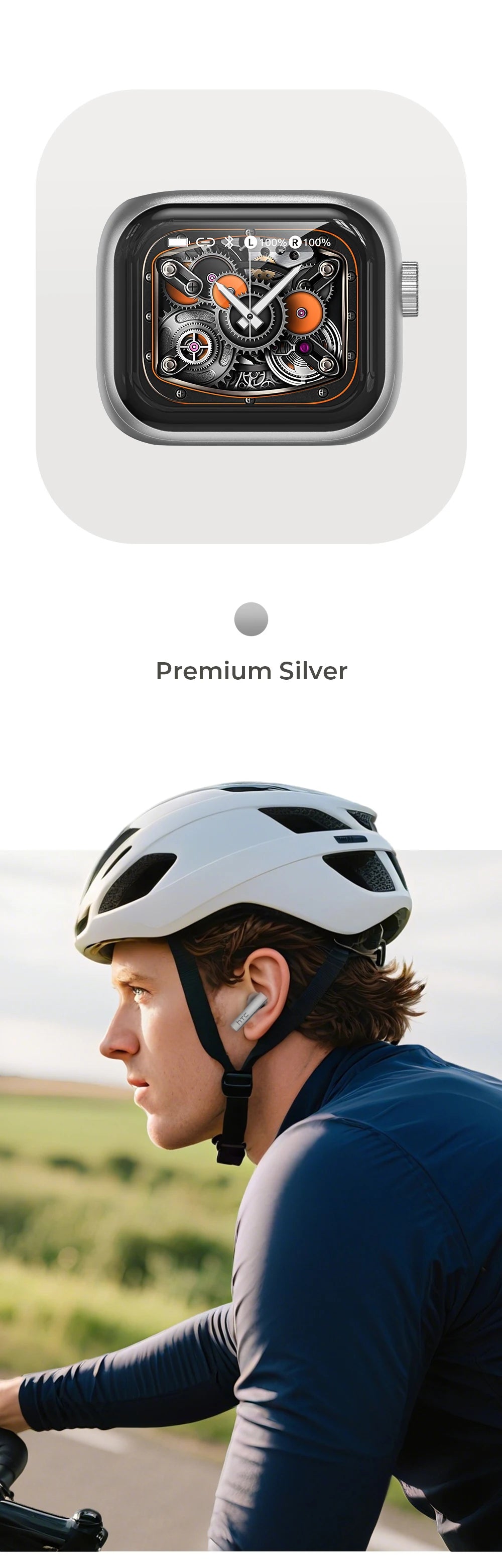 HTC NE40 TWS Bluetooth 6.0 Earbuds with AI Translator & Noise Reduction Mic